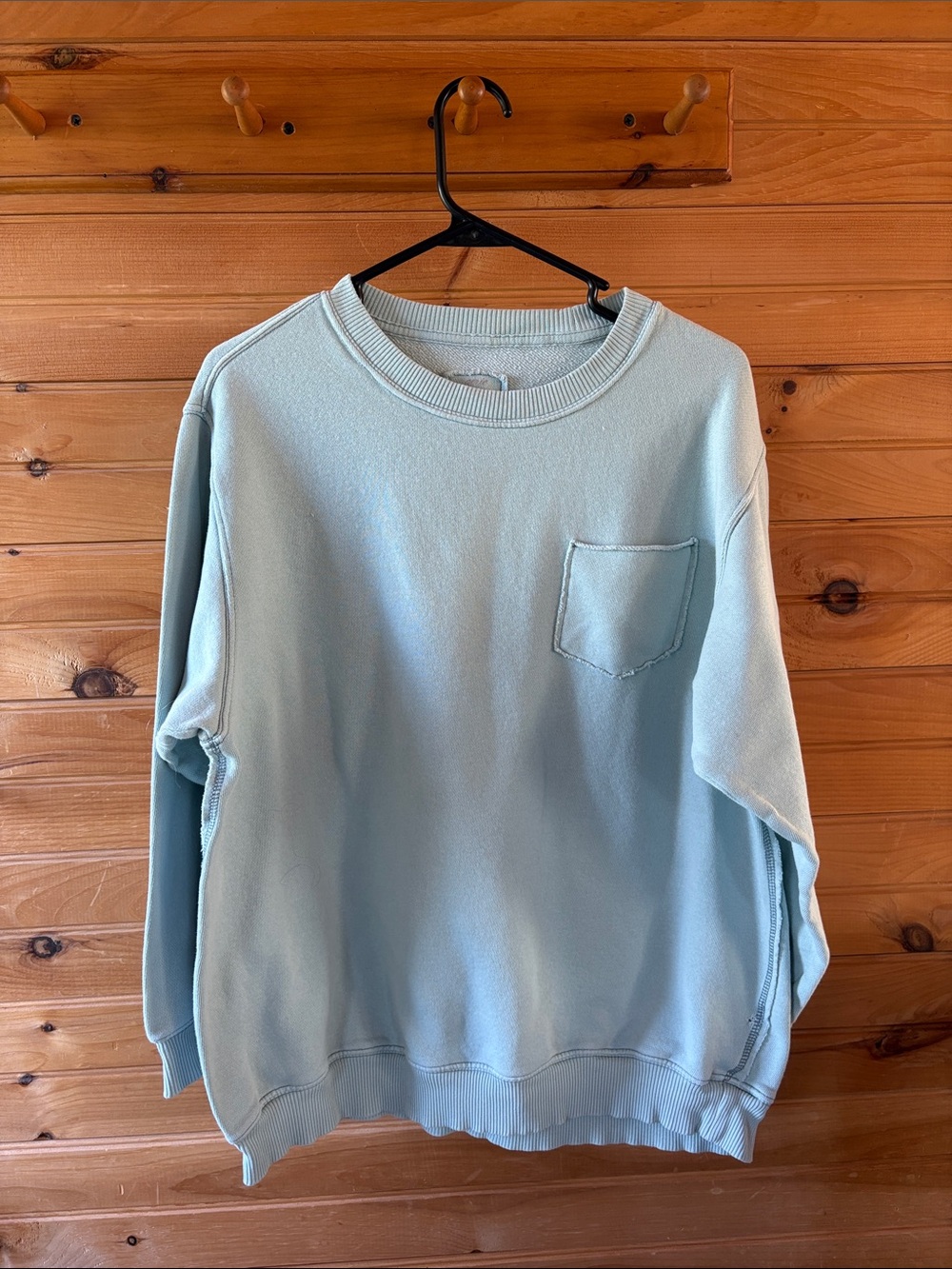 aerie Light Blue Women's Crewneck Pocket Sweater
